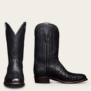 NWT Tecovas The Carter - Pecan Ostrich Black Boots 11D